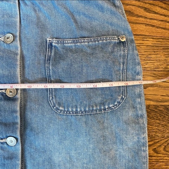 H&M Denim Overall Button Pinafore Dress in Light Wash Size 34/US 4 XS - Picture 9 of 14